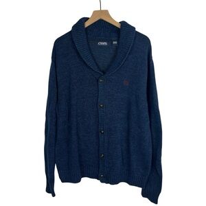 CHAPS Ralph Lauren Men's Navy Blue Shawl Collar Cardigan Sweater Size XL Preppy